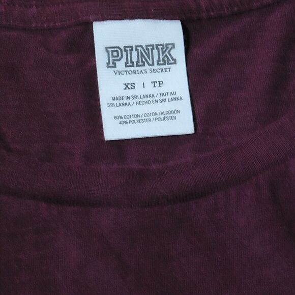 PINKāVSāWINEāBURGUNDYĀ LONG-SLEEVEāT-SHIRT - Picture 2 of 4